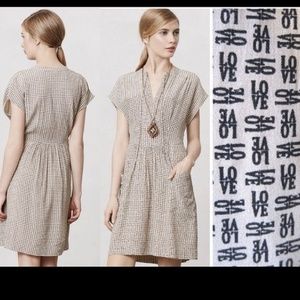 LIL Anthropologie Fleur Wood FIRST BLUSH DRESS